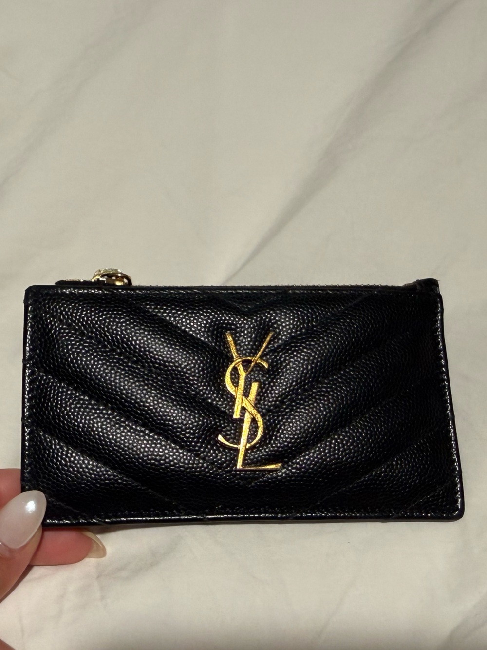 Yves saint laurent ysl wallet Cassandre Matelassé Zipped Card Case in Leather - Picture 2 of 5